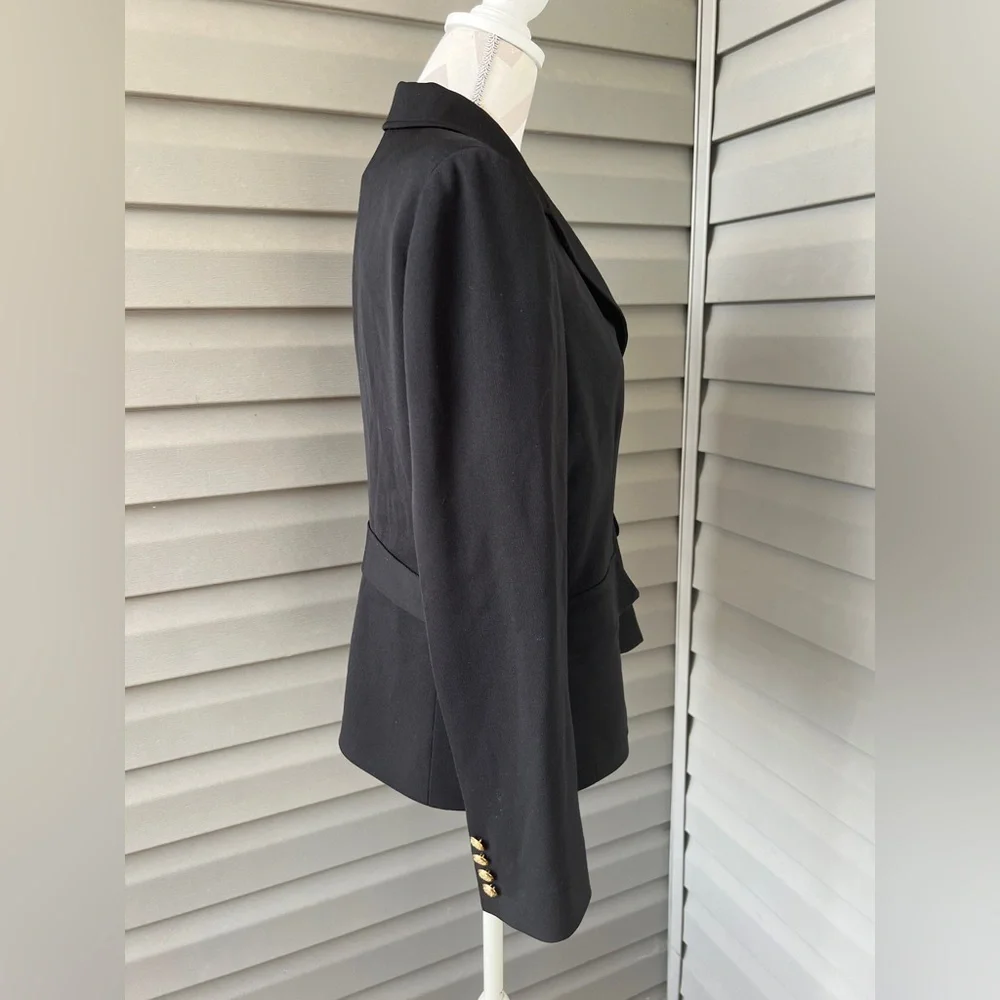 VTG- RALPH LAUREN Black 100% Wool Gold Button Crest Crown Patch Blazer Sz 12P - Picture 4 of 15